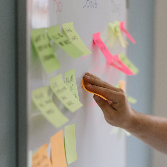 White Board Brainstorm with Post-It Notes